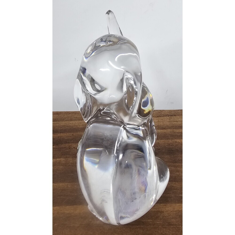 Lenox Fine Crystal Sitting Elephant Figure Paperweight 4" Trunk Up  Germany Vtg - Picture 4 of 8
